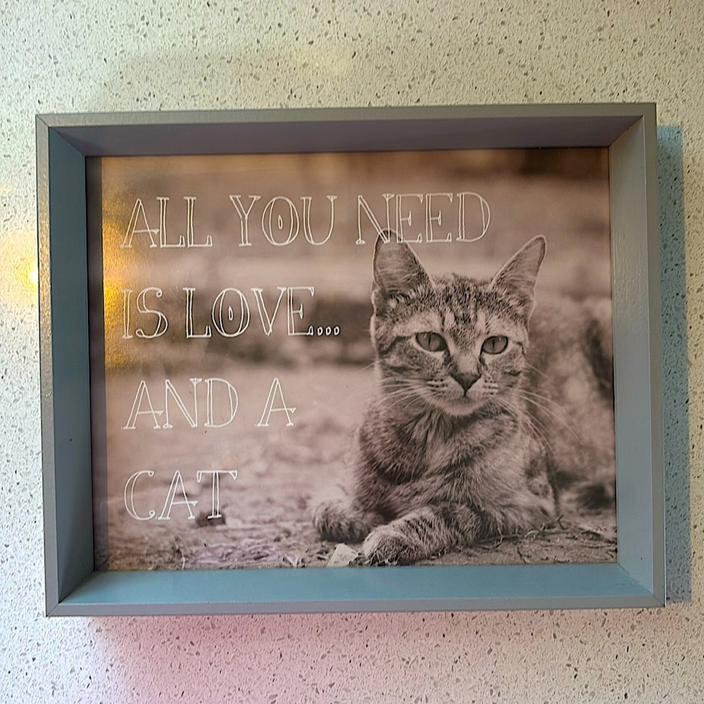 “All you need is love… and a cat” Decorative Sign